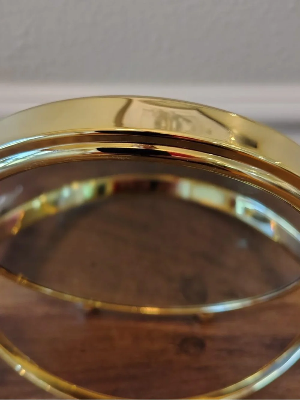 Kimball & Young Gold Plated Solid Brass 4xxxx magnification Table Mirror NWOB